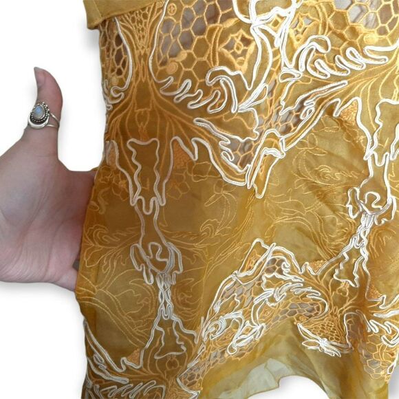 BCBGMaxAzria Runway Samantha Dress in Hazel Yellow sz 12 - Picture 5 of 10